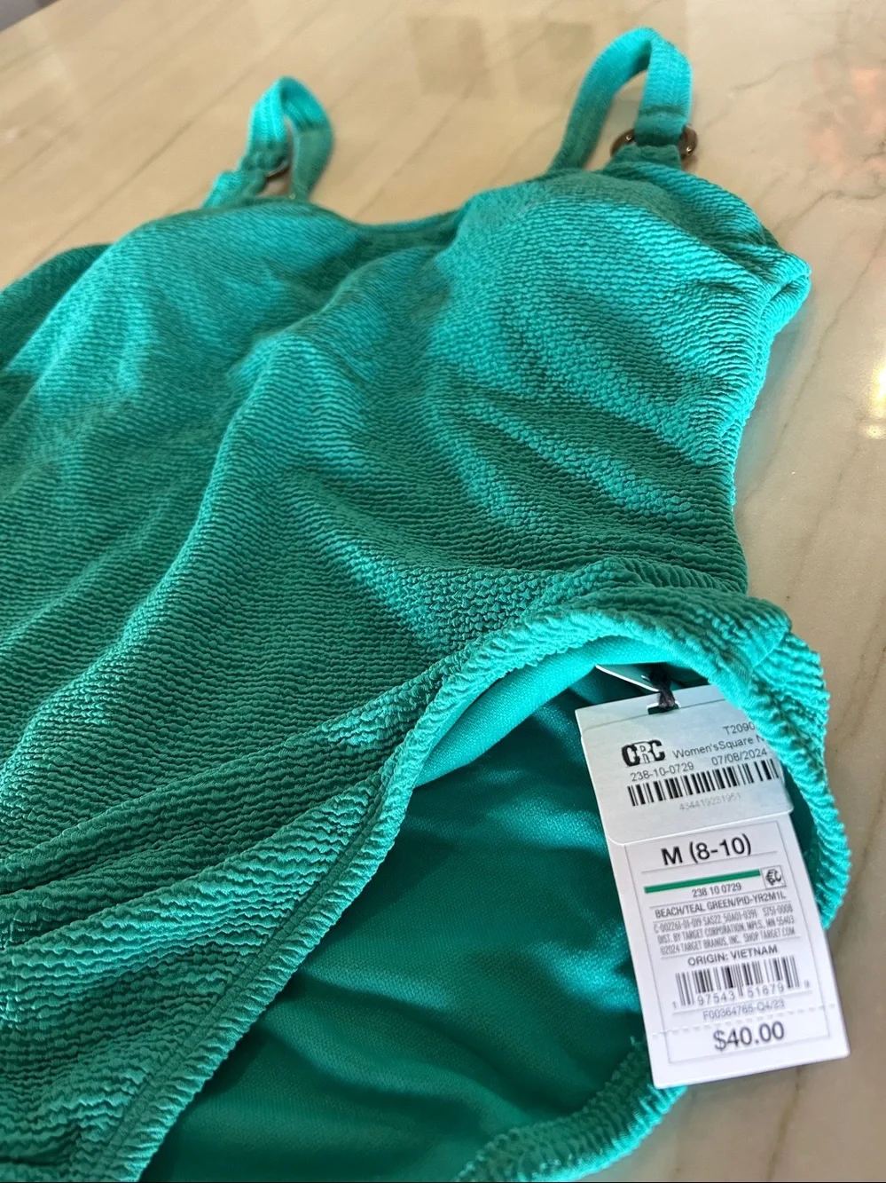 Shade & Shore Teal Padded Hi Leg Swimsuit